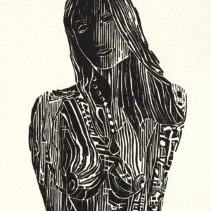 Rycina drzeworytu Ona